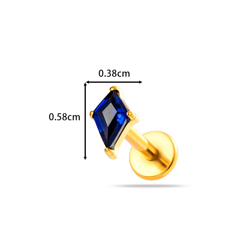 Eenvoudige serie geometrische vorm titaniumlegering goudkleurige zirkonia oorbellen voor dames h5 Afbeelding2