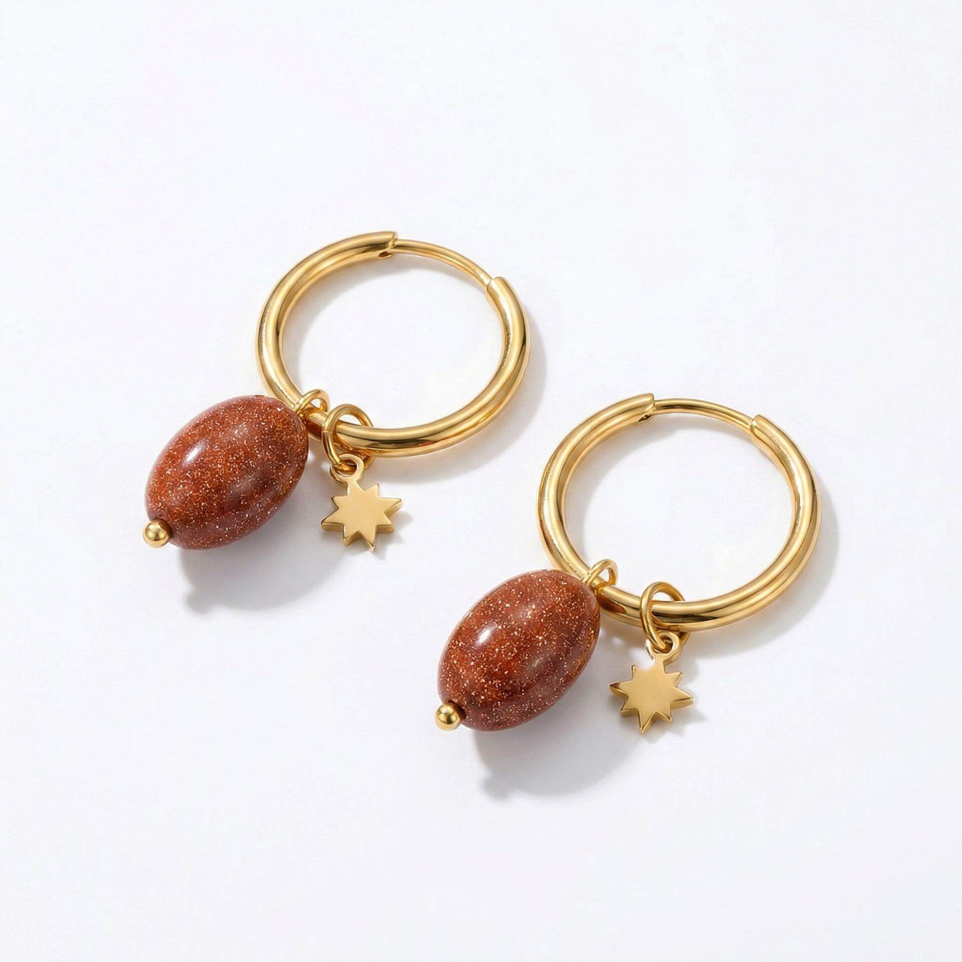 Romantic Series Daily Star Stainless Steel Waterproof Gold Color Women’s Drop Earrings Picture5