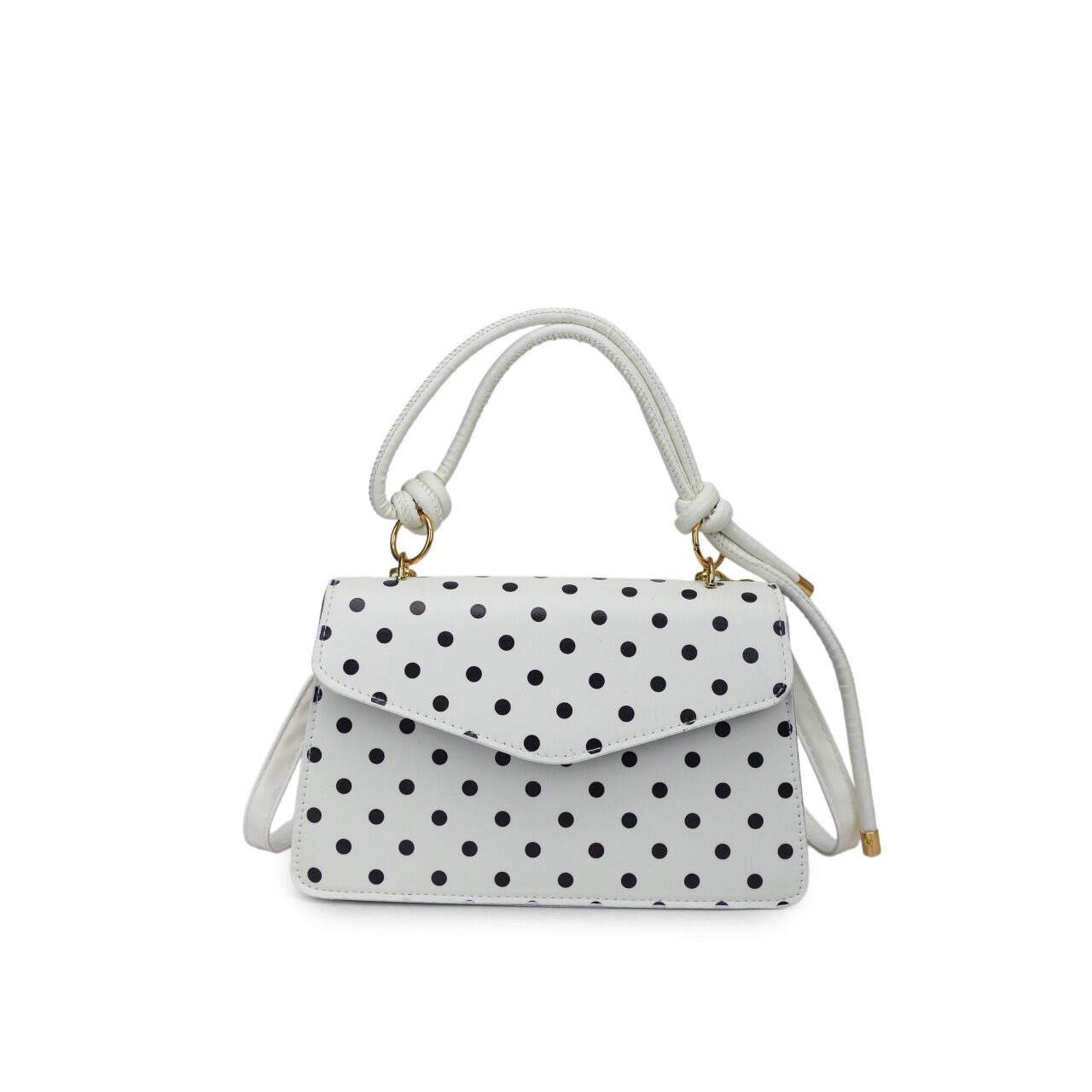 Sacs à main carrés pour femmes en PU à pois, style parisien chic 