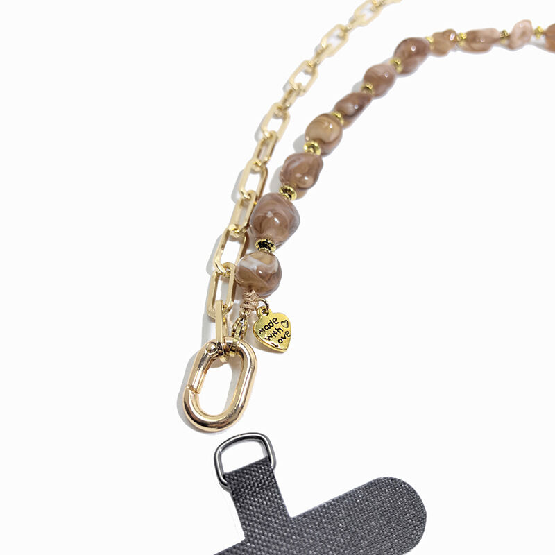 Simple Series Daily Letter Irregular Shape Heart Beads Chain Gradient Color Acrylic Phone Chain h5 Picture3