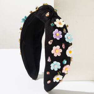 Luxurious Series Sweet Flower Solid Color Fabric Rhinestone Hair Bands h5