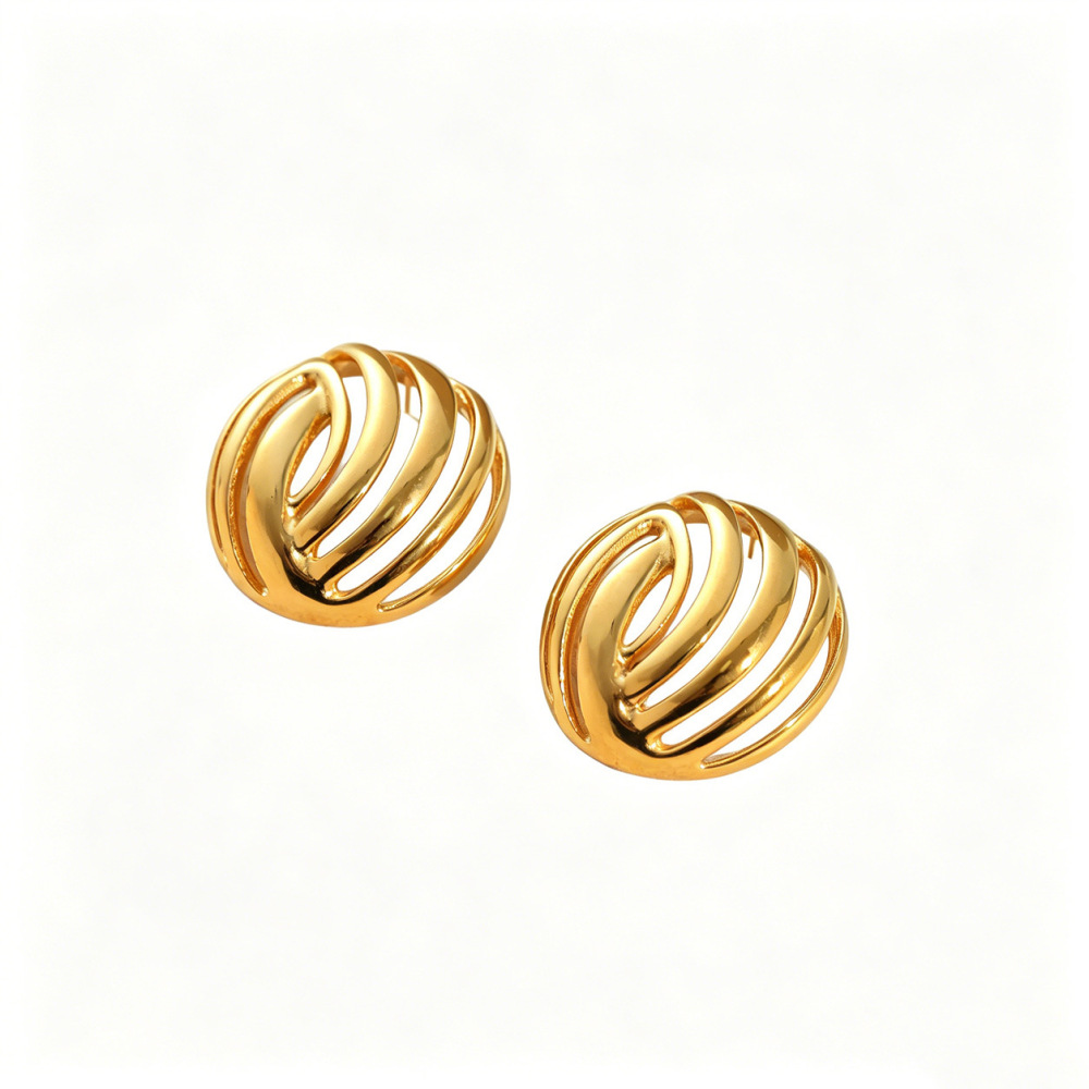 Simple Retro Daily Irregular Shape Stainless Steel Waterproof Stud Earrings Picture5