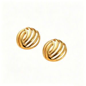 Simple Retro Daily Irregular Shape Stainless Steel Waterproof Stud Earrings h5 Picture5
