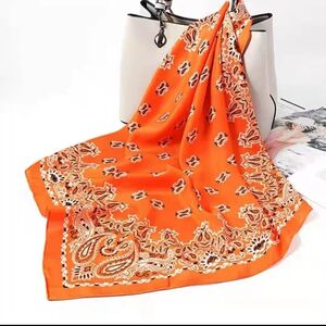 Bufandas de verano de poliéster de color liso con estampado paisley de la serie Ethnic h5