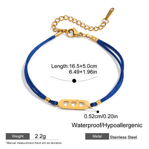 Simple Series Sweet Letter Stainless Steel Waterproof Gold Color Women's Braided Bracelets h5