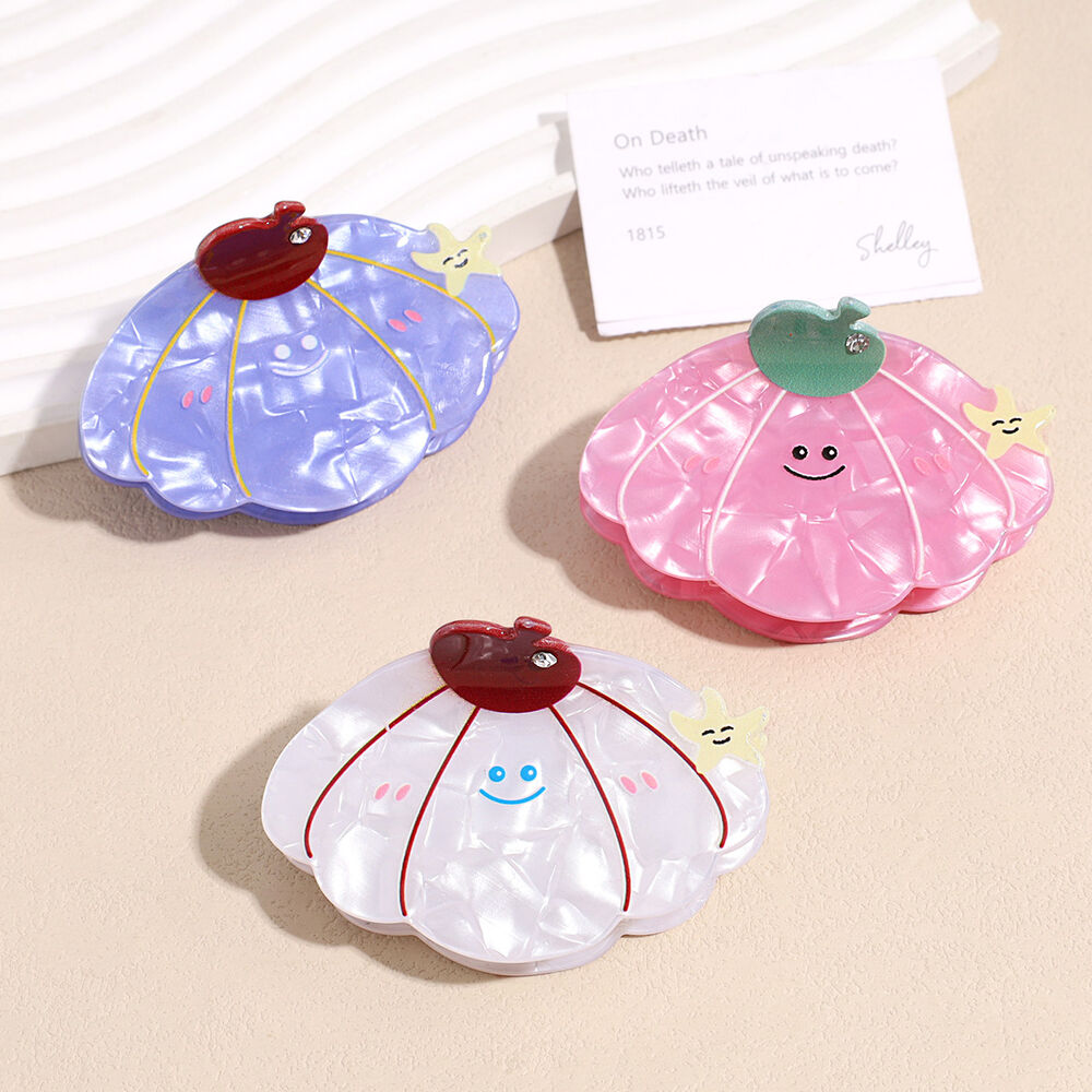 Simple Series Cute Cartoon Mixed Color Plant Starfish Gradient Color Acetate Rhinestone Hair Claws Picture2