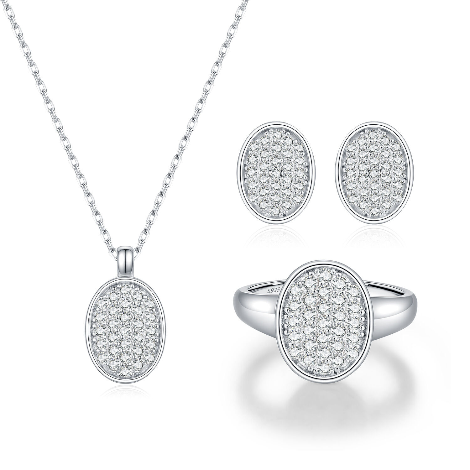 Set di gioielli da donna in argento sterling 925 placcato rodio, dalla forma irregolare e traforata, in stile punk, lussuoso e dalla forma irregolare. h5 Immagine3