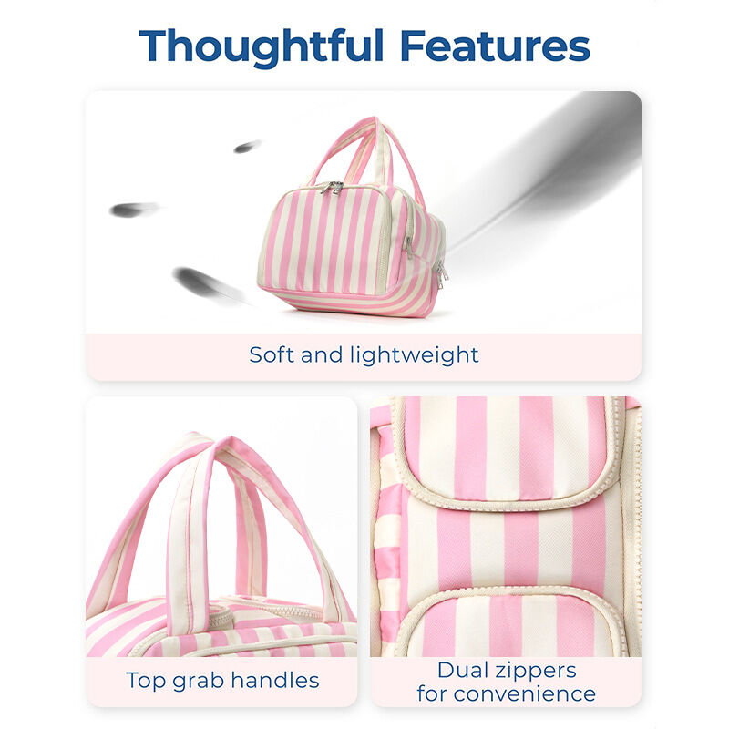 Pochette per cosmetici Simple Series Daily Stripe in poliestere a colori misti Immagine4
