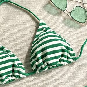 Ensemble bikini de plage à rayures simples h5 Image3