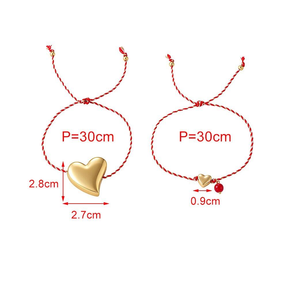 Simple Series Elegant Heart Woven Copper Gold Color Women's Braided Bracelets Picture4