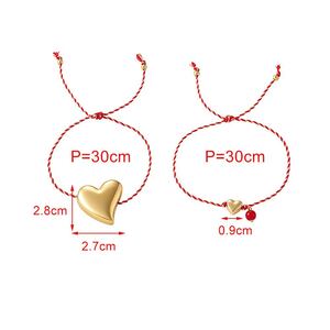 Simple Series Elegant Heart Woven Copper Gold Color Women's Braided Bracelets h5 Picture4