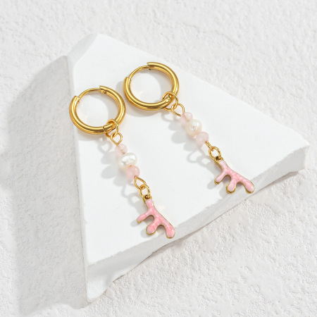 Vacation Oceanic Style Stainless Steel Waterproof  Women's Dangle Earrings