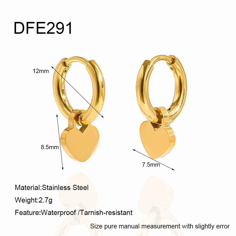 Einfache, geometrische Ohrringe aus Edelstahl in Goldfarbe, wasserdicht 