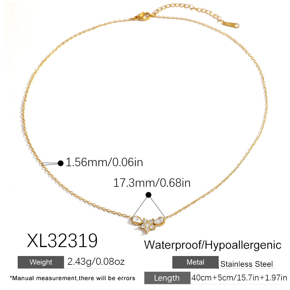 Eenvoudige, dagelijkse, onregelmatig gevormde ketting van roestvrij staal, waterdicht, goudkleurig, damesketting 