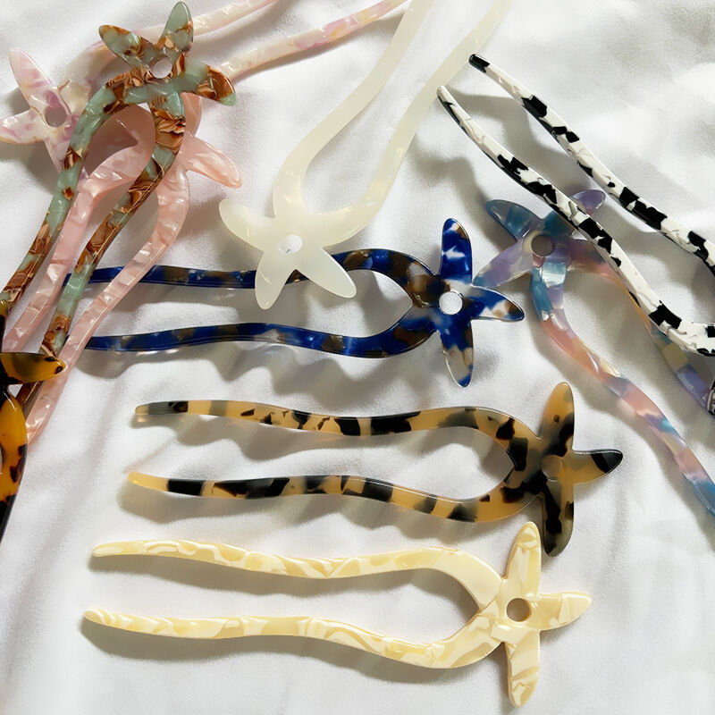 Simple Series Elegant Leopard Print Oceanic Style Starfish Gradient Color Acetate Hairpins h5 Picture3