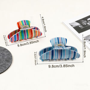 Simple Series Daily Stripe gemengde kleuren PVC haarklauwen h5 Afbeelding3