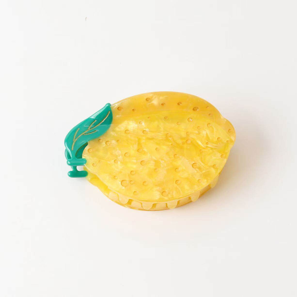 Garras para el cabello de acetato de colores surtidos con diseño de frutas de la serie Simple 