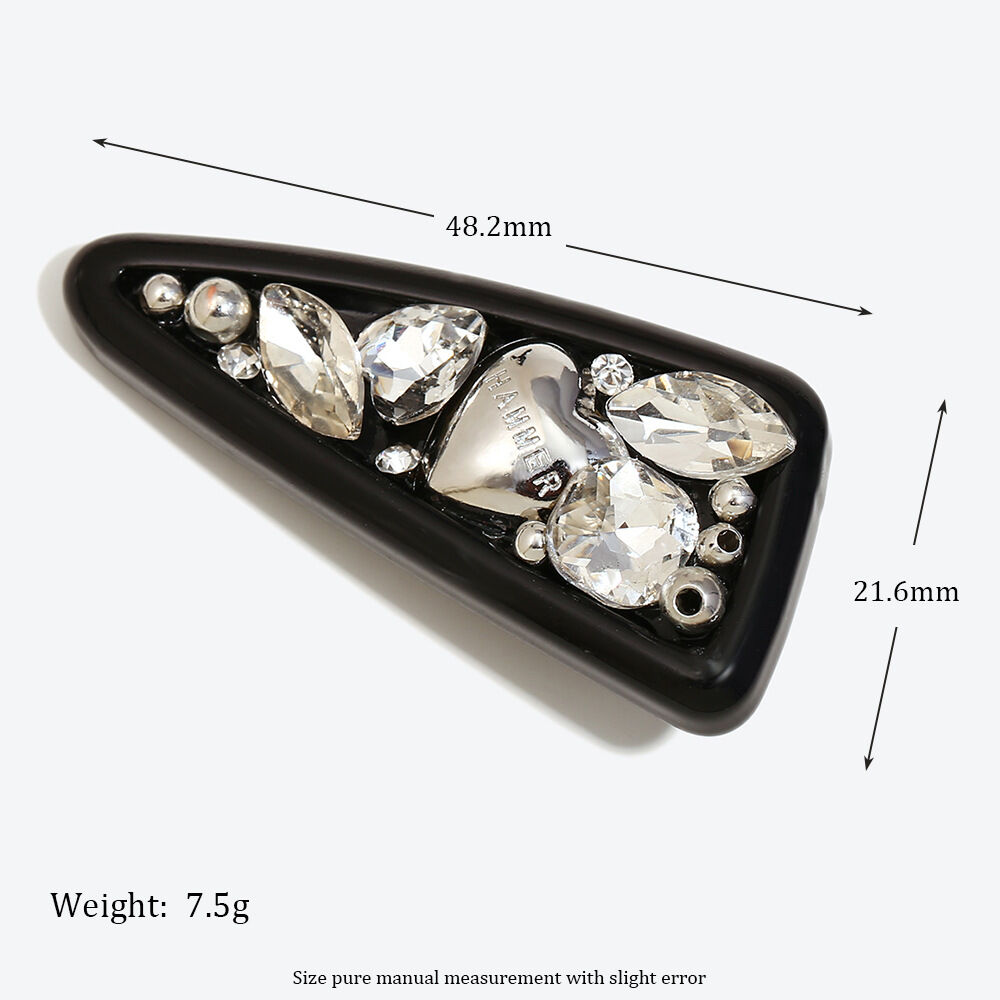 Luxurious Series Simple Heart Acrylic Rhinestone Hair Clips Picture5