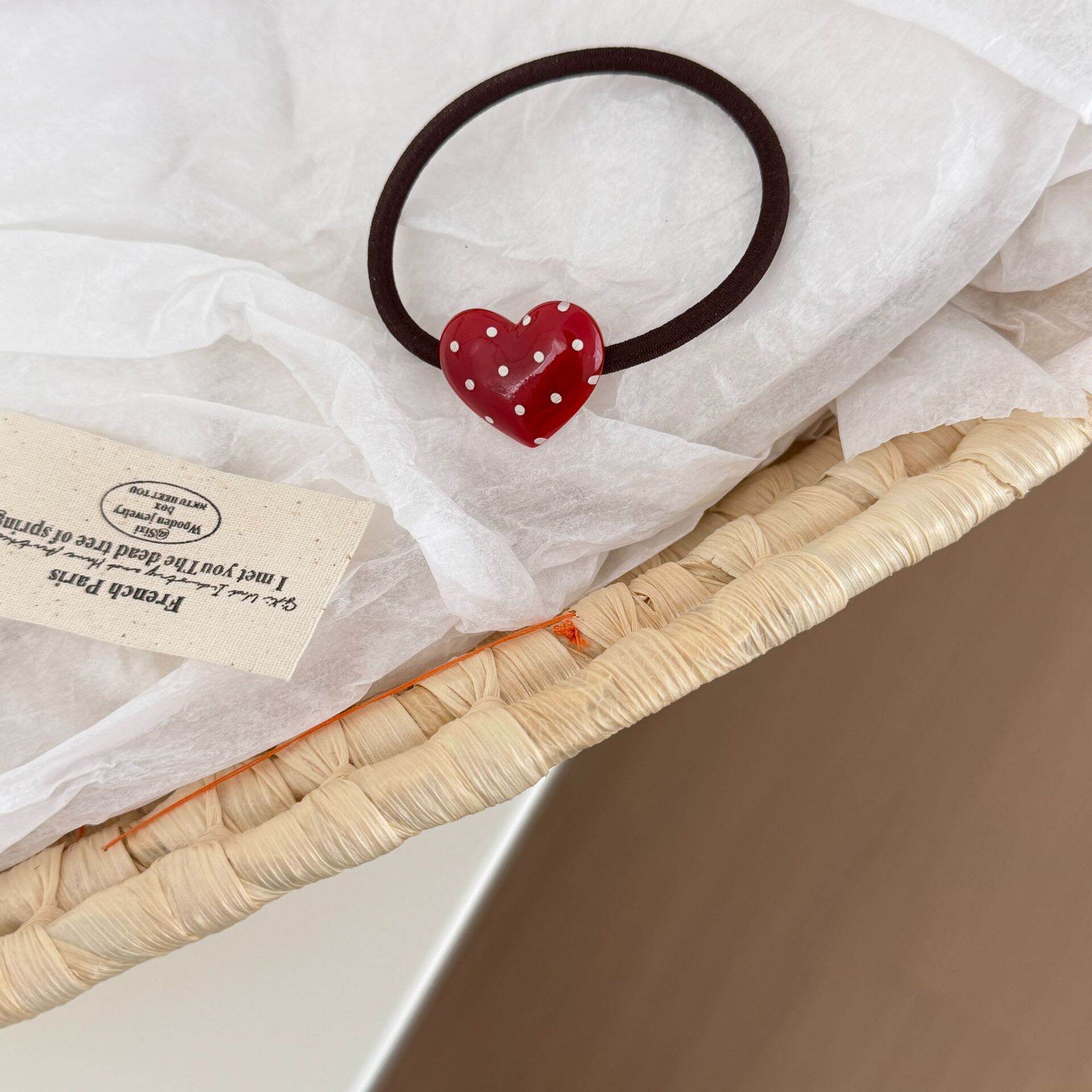 Simple Series Daily Heart Solid Color Polka Dots Acetate Hair Ties