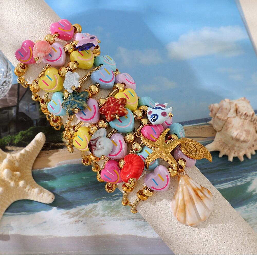 Cute Smiling Face Heart Oceanic Style Charm Bracelets Picture3