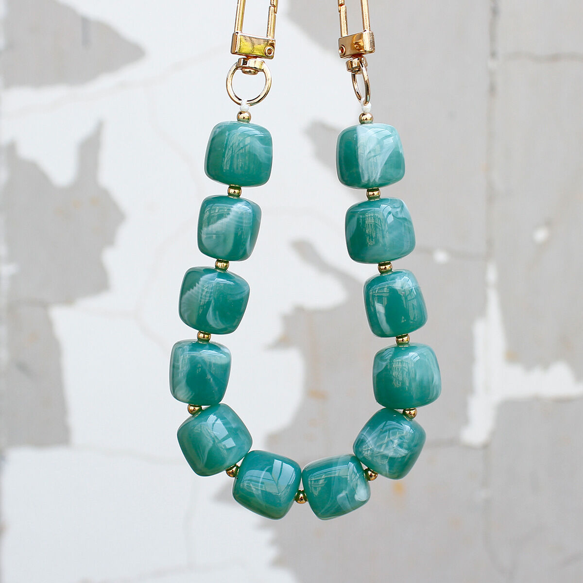 Simple Series Retro Beads Mixed Color Gradient Color Acrylic Phone & Bag Chain h5 Picture5