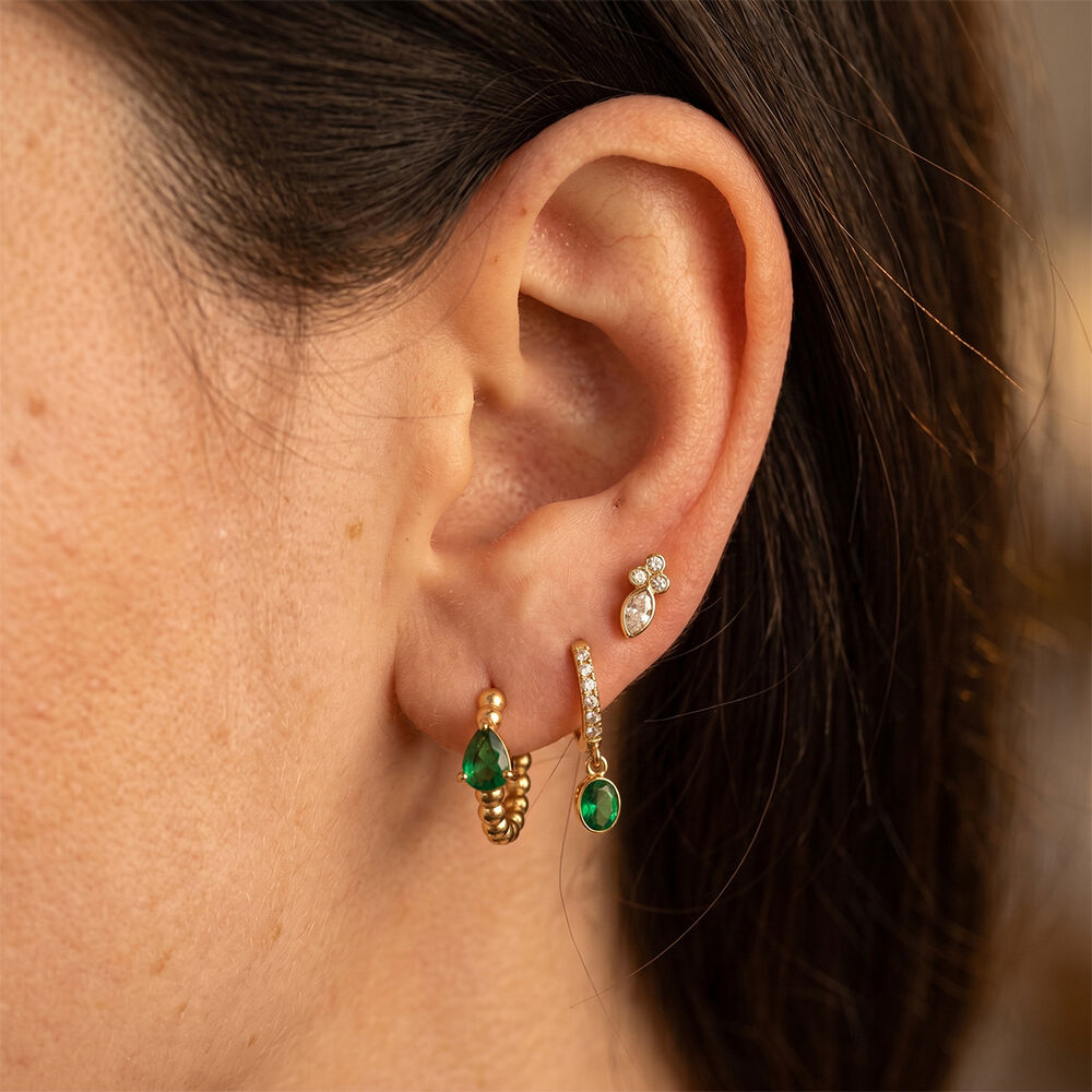 Simple Series Elegant Droplet Beads Stainless Steel Waterproof Zircon Women's Earring Sets Picture4