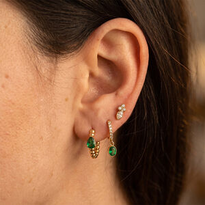Simple Series Elegant Droplet Beads Stainless Steel Waterproof Zircon Women's Earring Sets h5 Picture4