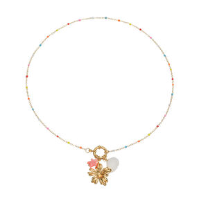 Vacation Flower Oceanic Style Fish Stainless Steel Waterproof Gold Color Women's Pendant Necklaces h5 Picture3