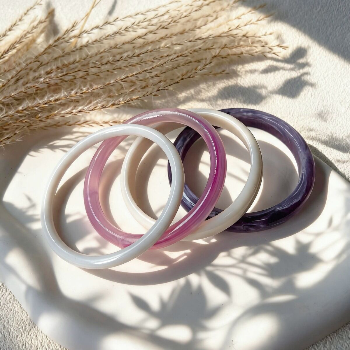 Gradient Color Resin Women's Bracelets Sets 2
