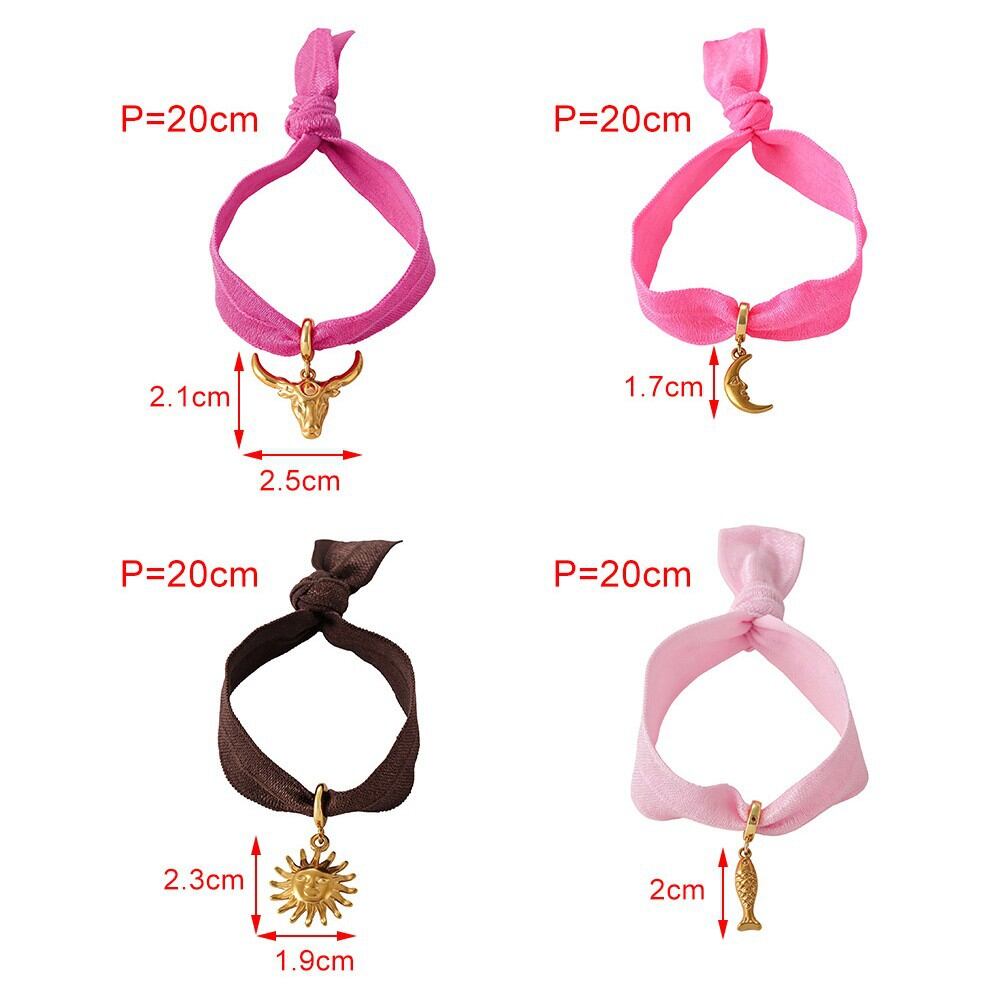 Romantic Series Cute Animal Sun Moon Fish Titanium Steel   Gold Color  Women's Braided Bracelets Picture4