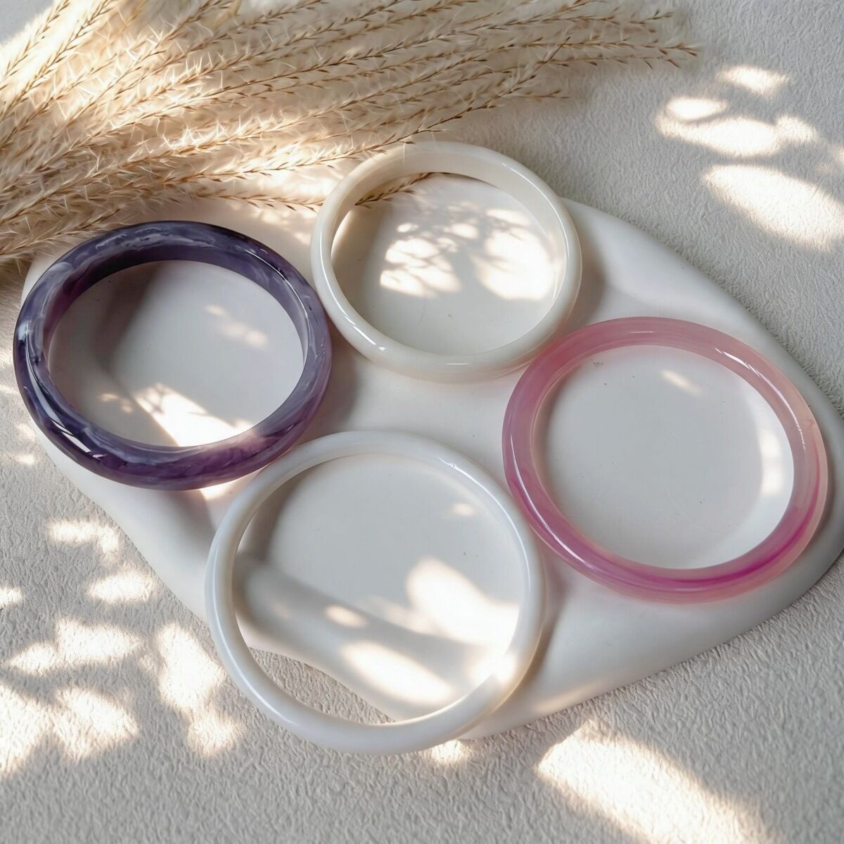 Conjuntos de pulseras de resina con degradado de color para mujer h5 Imagen5