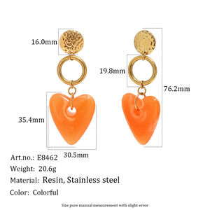Boucles d'oreilles puces pour femmes, style rétro, motif marteau et cœur, en acier inoxydable étanche, couleur or, collection Simple Series h5