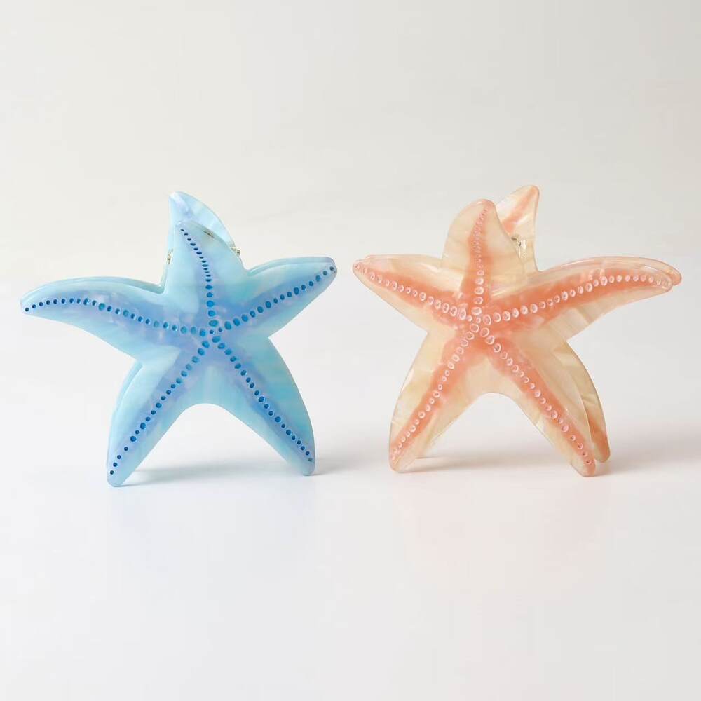 Simple Series Natuurlijke effen kleur Oceaanstijl Zeester Kleurverloop Acetaat Haarklauwen h5Afbeelding3