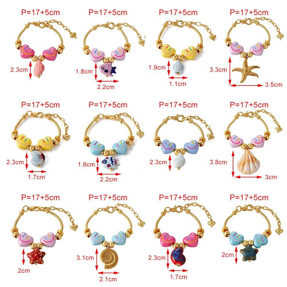 Cute Smiling Face Heart Oceanic Style Charm Bracelets Picture4