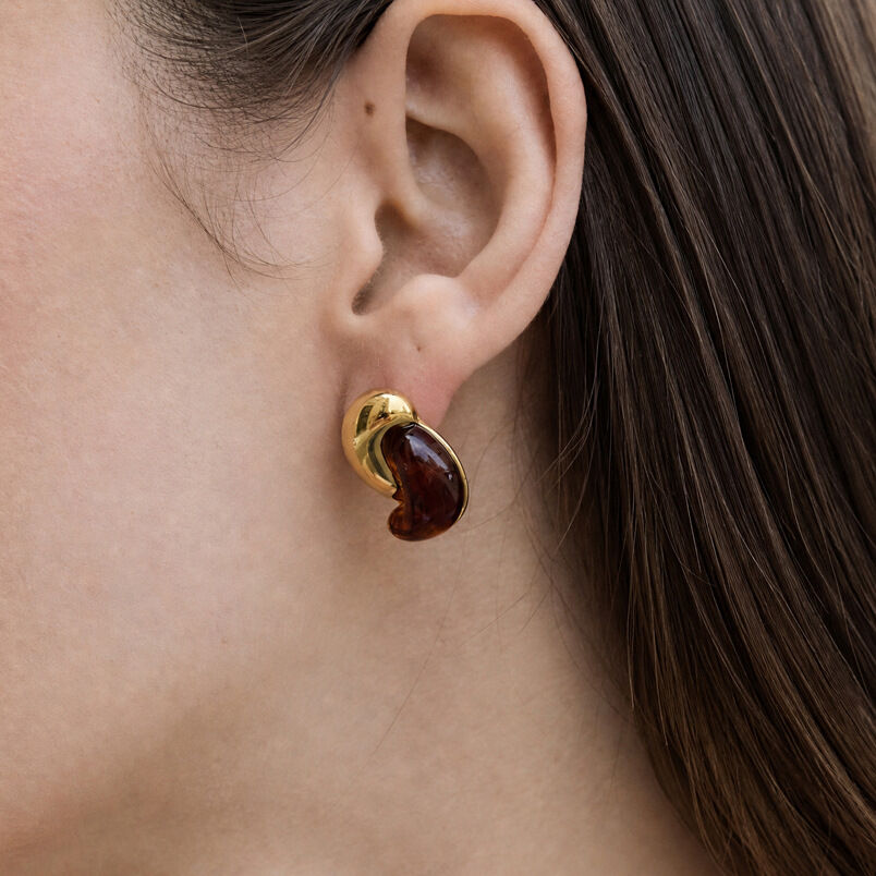 Simple Series Retro Ohrstecker für Damen in unregelmäßiger Form, aus Edelstahl, wasserdicht, goldfarben 2