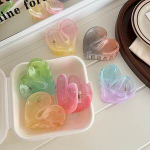 Romantic Series Daily Heart Mixed Color Gradient Color Acetate Hair Claws h5 Picture4