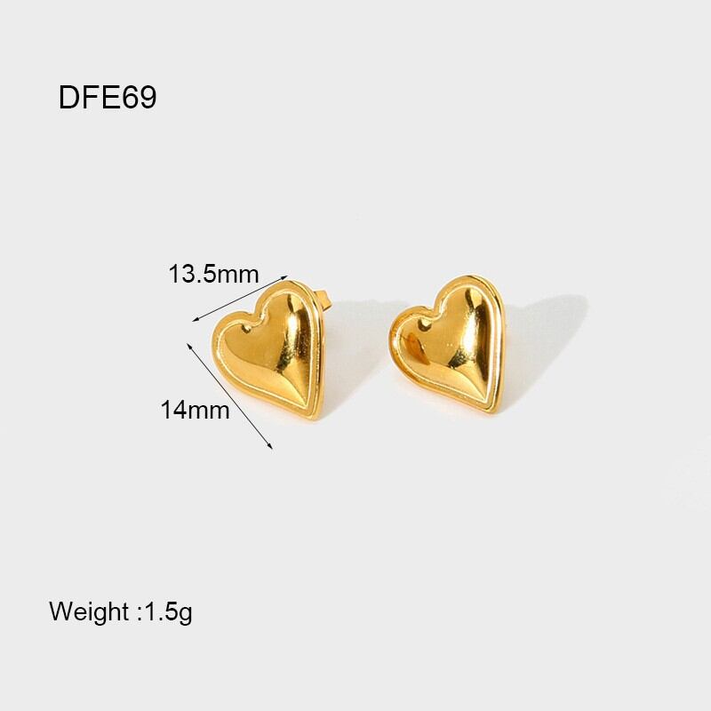 Heart Stainless Steel Waterproof Women's Hoop Earrings