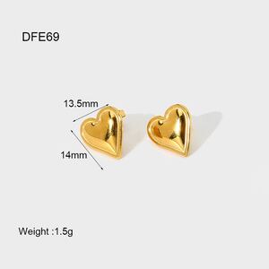 Heart Stainless Steel Waterproof Women's Hoop Earrings h5