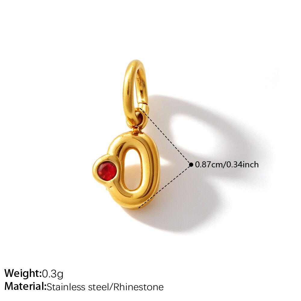 Simple Series Daily Number Stainless Steel Waterproof Gold Color Rhinestone Women's Pendants h5