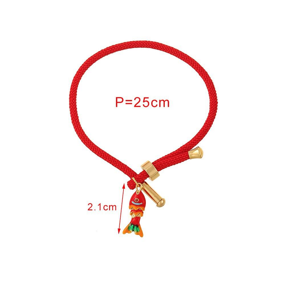 Bracelets tressés ethniques pour femmes, motif poisson, couleur cuivre et or Image4