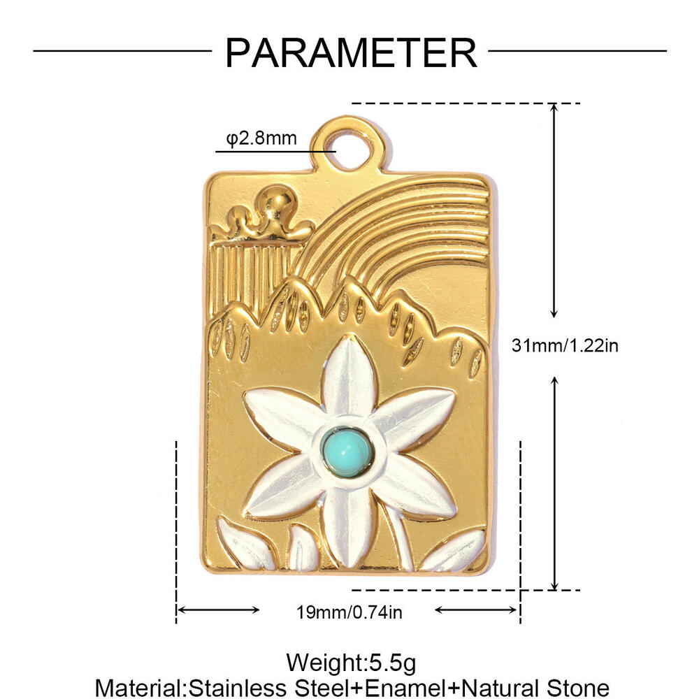 Colgantes de lujo para mujer, de la serie DIY, con diseño de lazo, forma circular y rectangular, de acero inoxidable, resistentes al agua y color dorado.