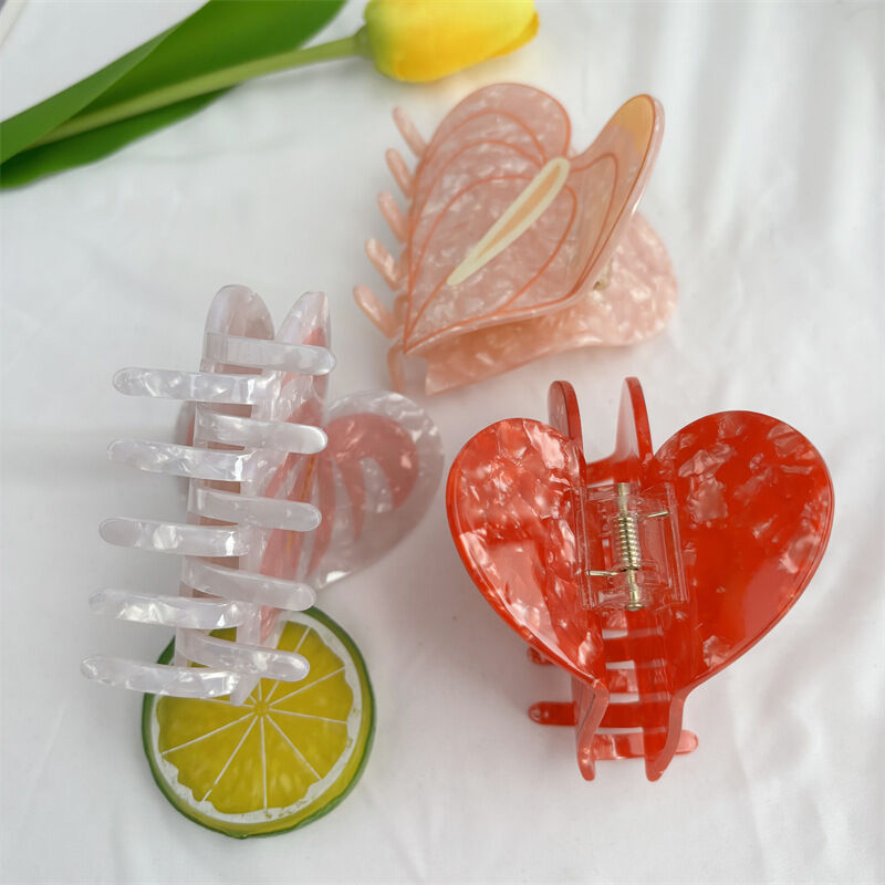 Simple Series Natural Heart Leaf Plant Acetate Hair Clips Picture3