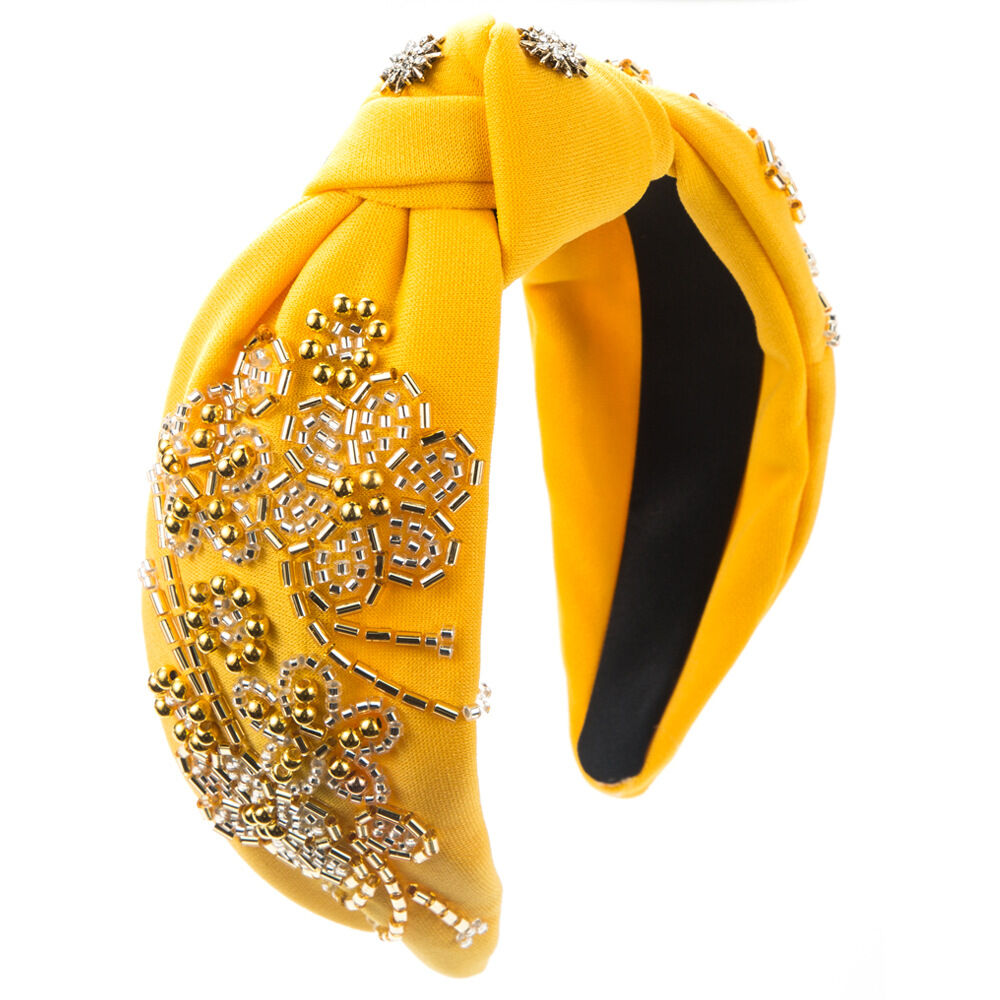 Ethnic Series Bohemian Flower Solid Color Beads Fabric Hair Bands