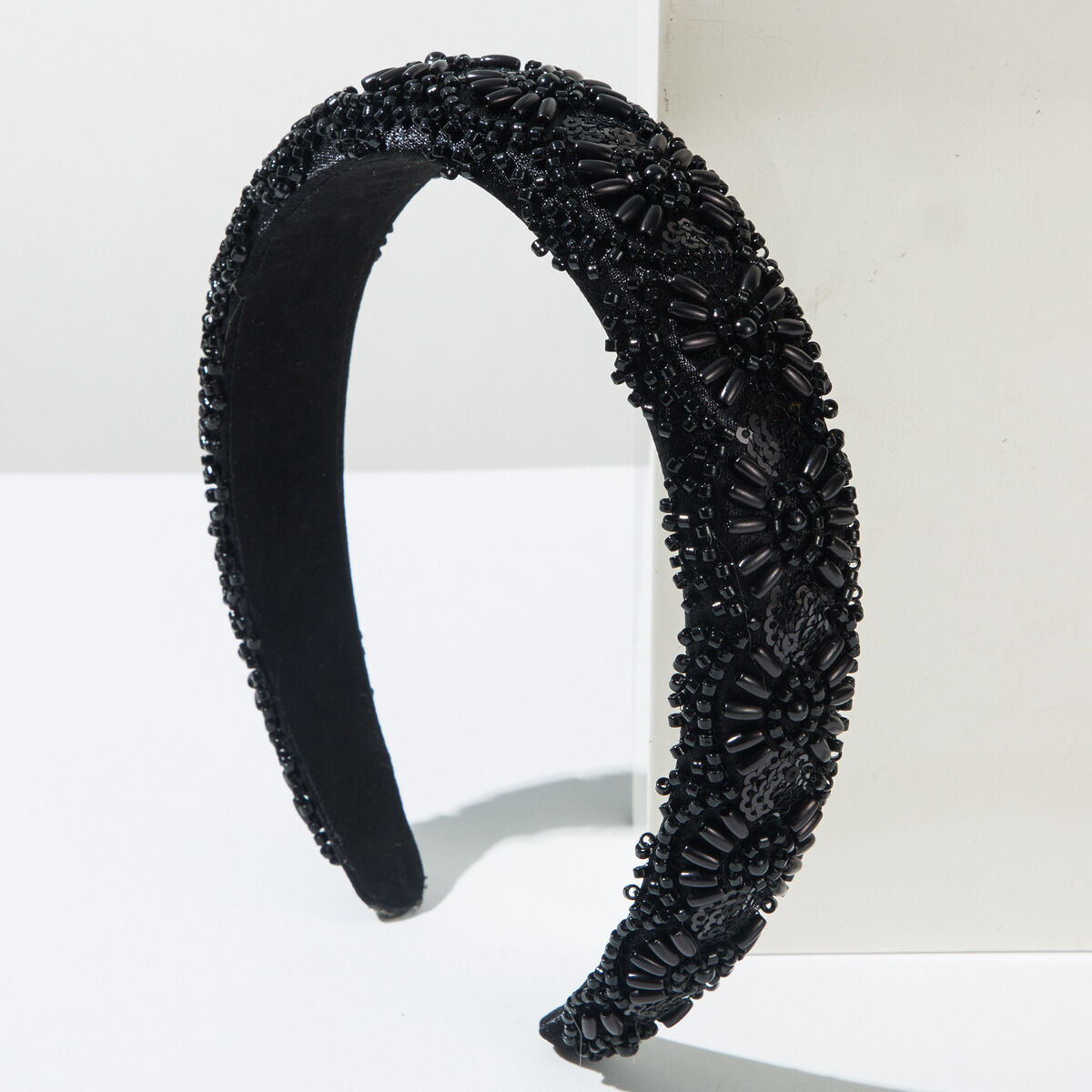 Diademas de resina tejidas con cuentas de color liso de la serie de lujo Retro h5 