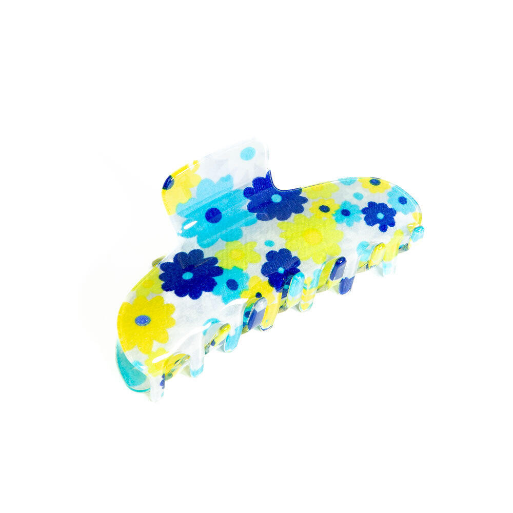 Simple Series Casual Flower Leopard Print Mixed Color Chain Acetate Hair Claws 