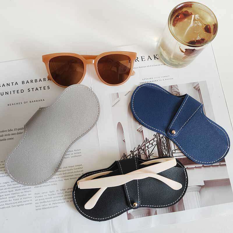Simple Series Daily Solid Color Pu Sunglasses Storage Bag Picture2