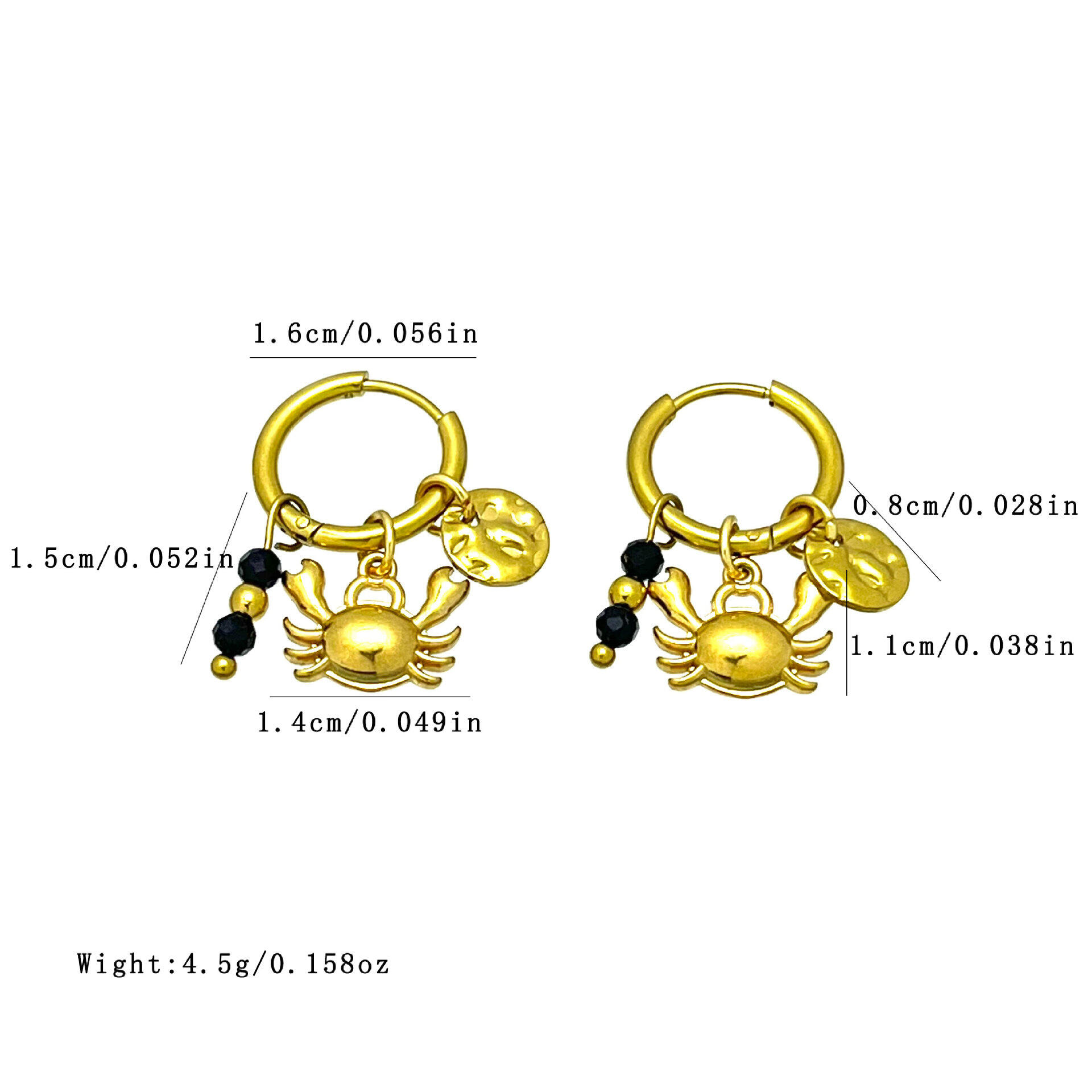 Vacation Oceanic Style Stainless Steel Waterproof Gold Color Women's Drop Earrings Picture4