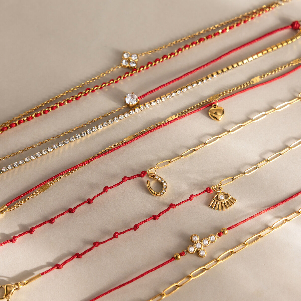 Romantic Series Sweet Clover Woven Stainless Steel Waterproof   Gold Color  Women's Braided Bracelets 2