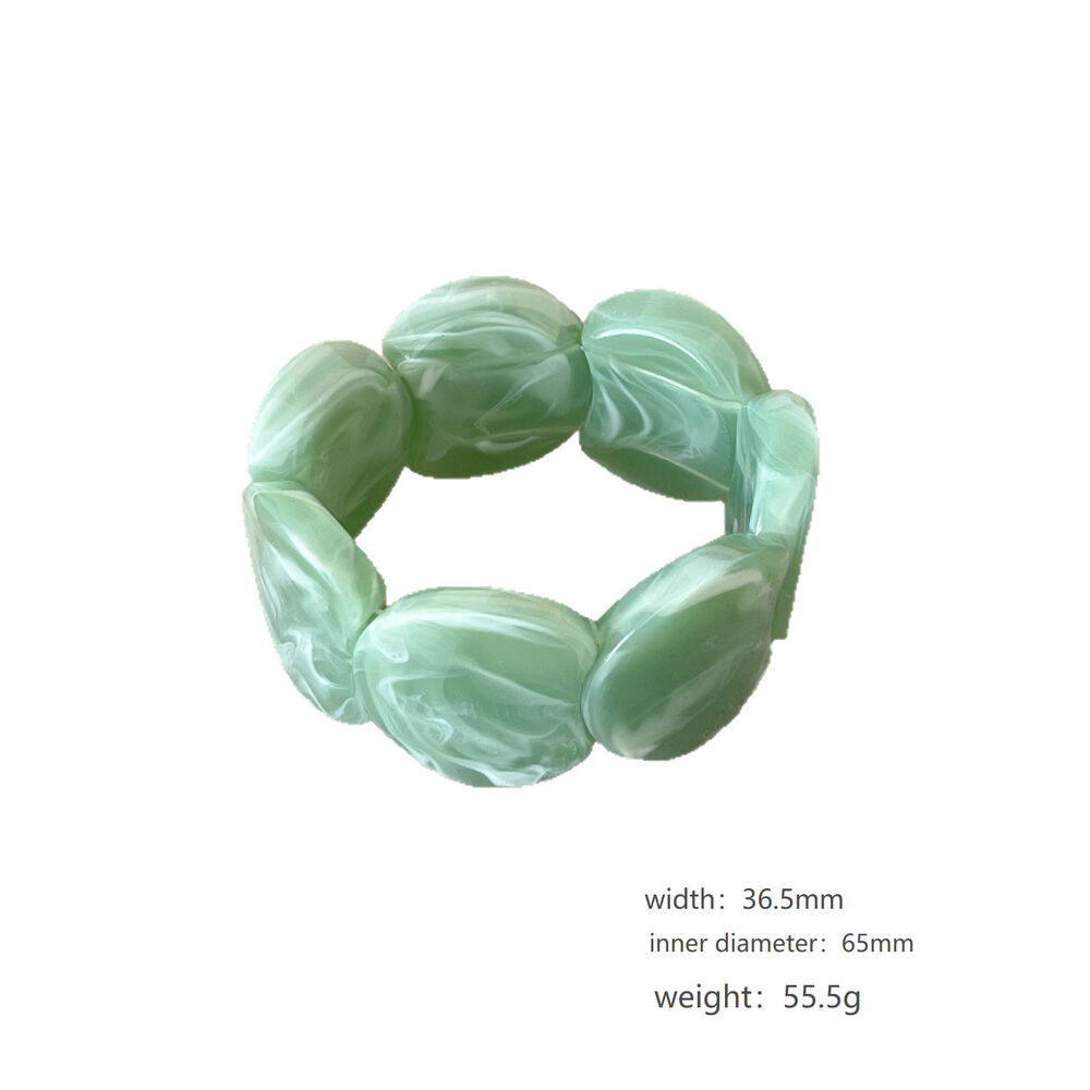 Romantic Series Punk Irregular Shape Gradient Color Resin Women's Bangles h5Picture4