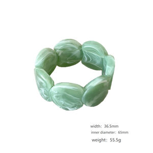 Romantic Series Punk Irregular Shape Gradient Color Resin Women's Bangles h5 Picture4